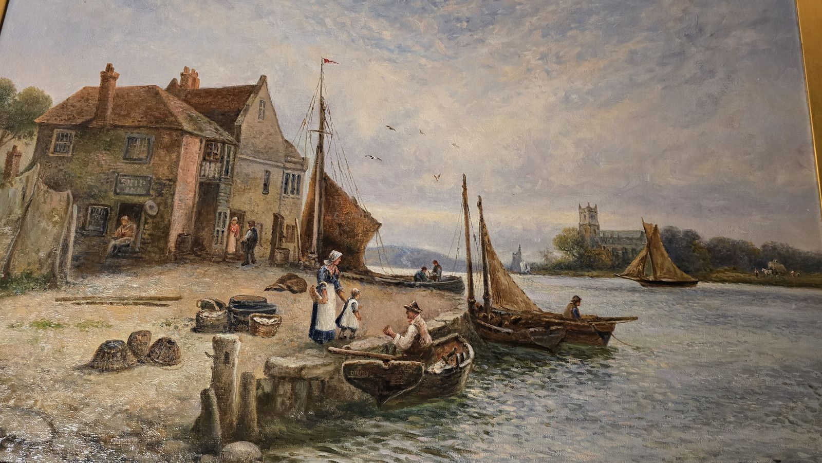 Home Decor Oil Painting On Canvas Of A View Of Christchurch By Stanley Leader Circa 1900 photo