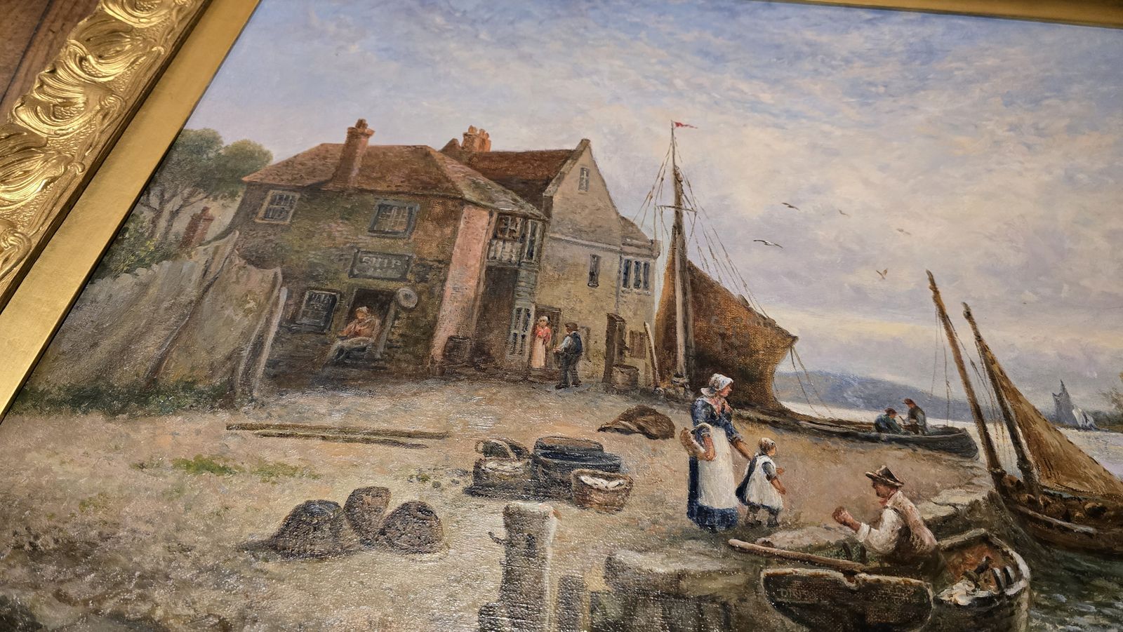 photo buy Oil Painting On Canvas Of A View Of Christchurch By Stanley Leader Circa 1900