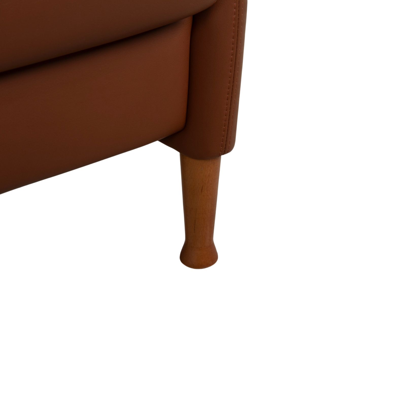 Fauteuil Walter Knoll, cuir, rouge-brun, cognac, terracotta photo for sale