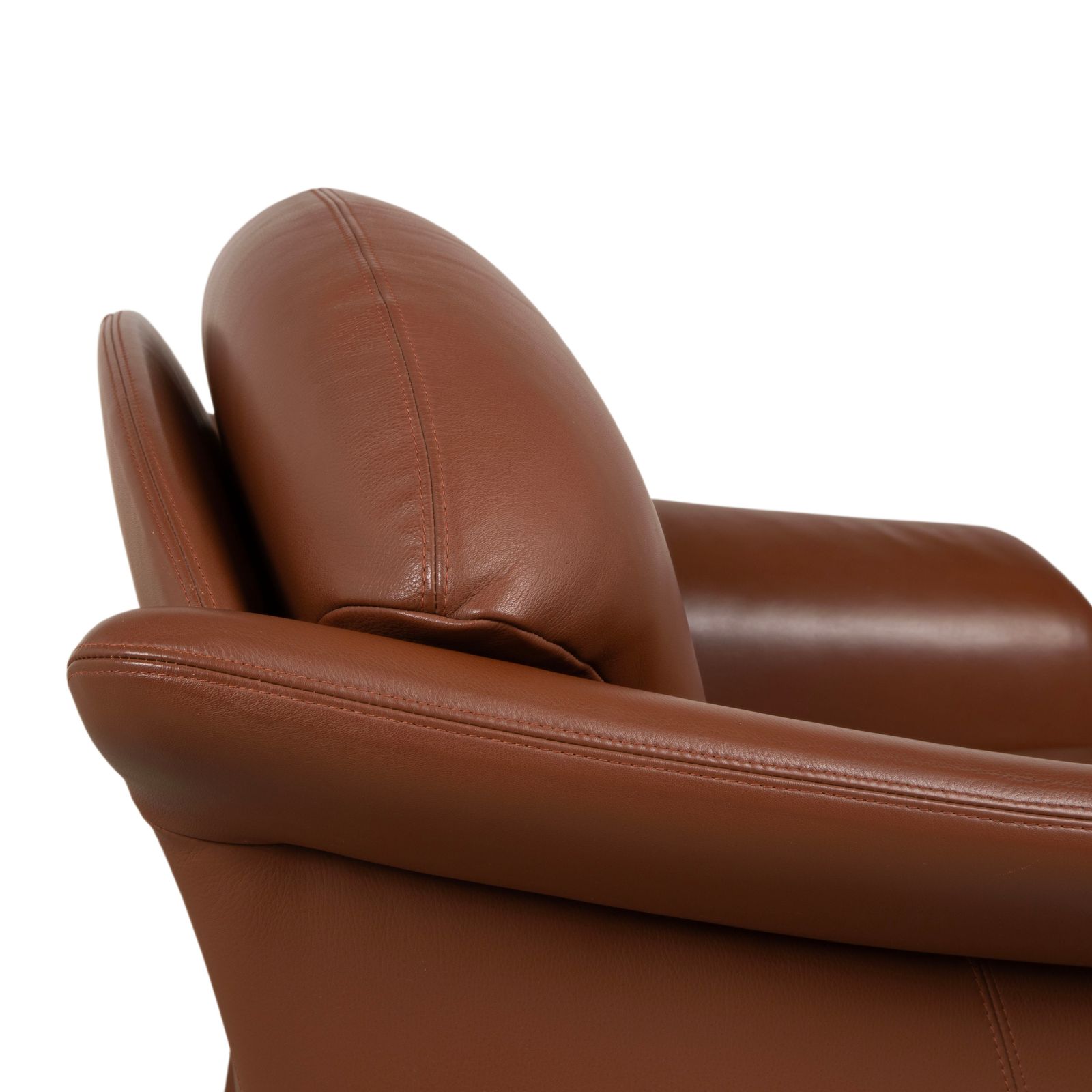 Fauteuil Walter Knoll, cuir, rouge-brun, cognac, terracotta photo buy