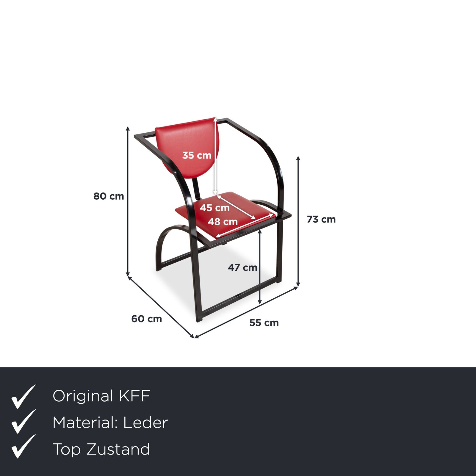 Fauteuil KFF Cosinus en cuir rouge photo furniture