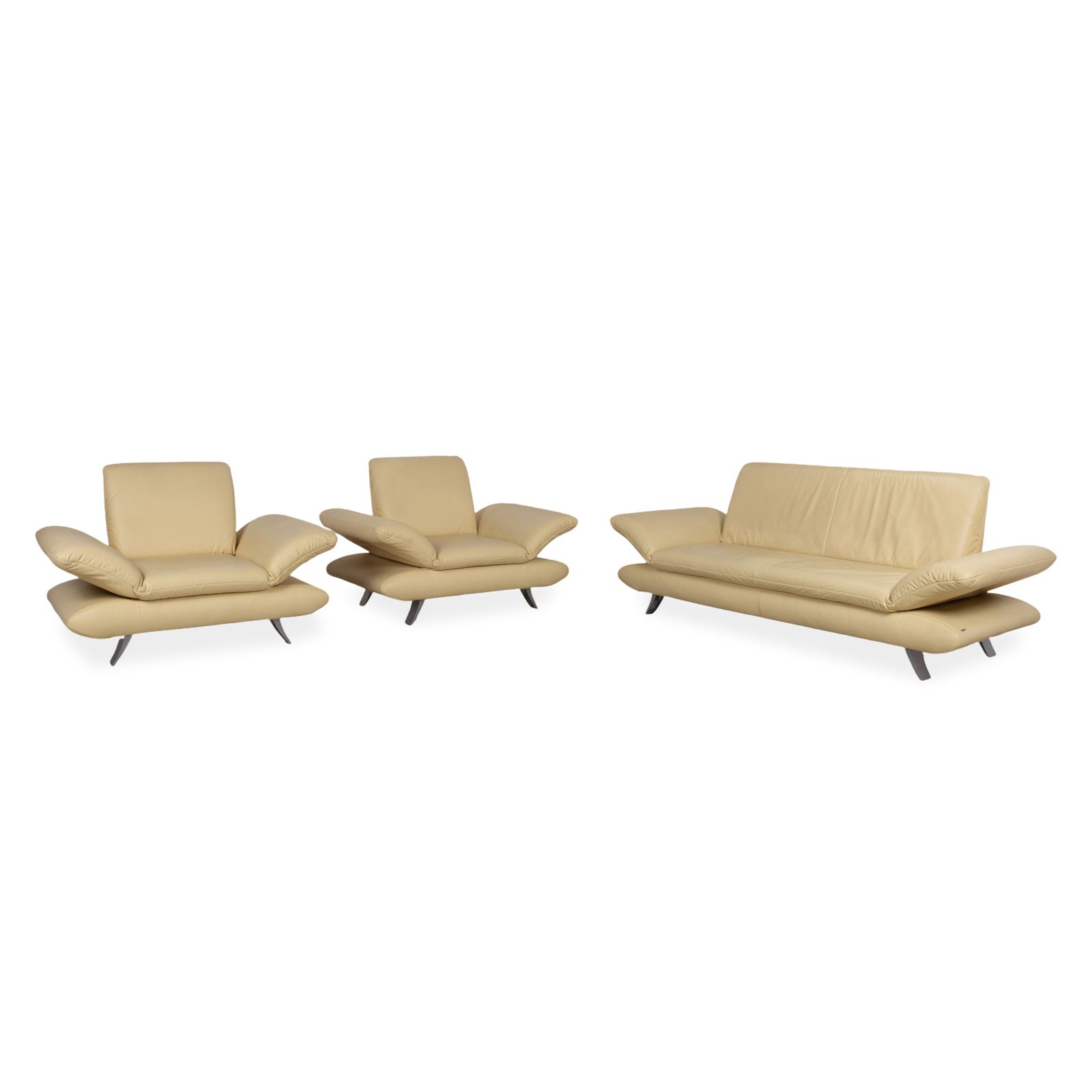 Fauteuil Koinor Rossini en cuir jaune, fonction manuelle photo vinterior