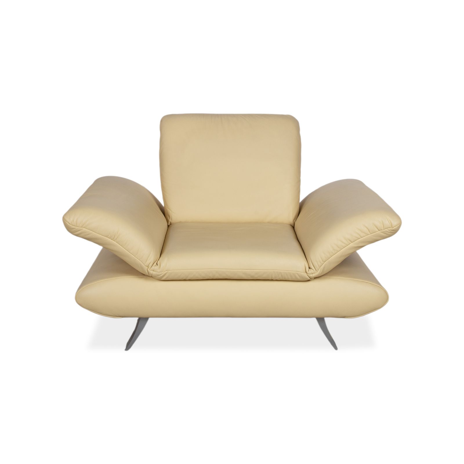 Mobilier Fauteuil Koinor Rossini en cuir jaune, fonction manuelle photo
