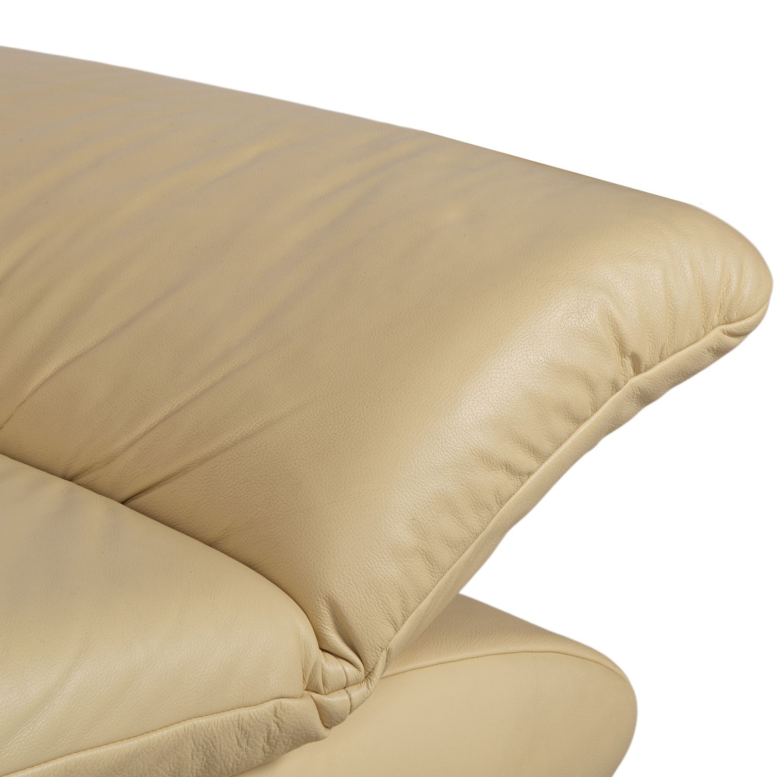 Koinor Rossini Three Seater Leather Sofa, Yellow, Manual Function photo vinterior