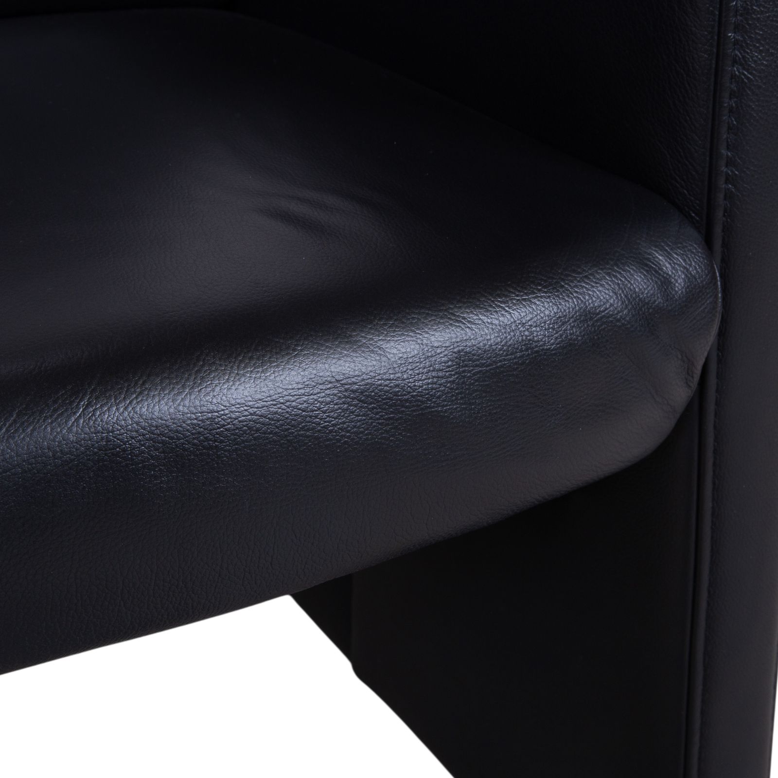 Fauteuil Himolla en cuir noir, avec roulettes photo buy