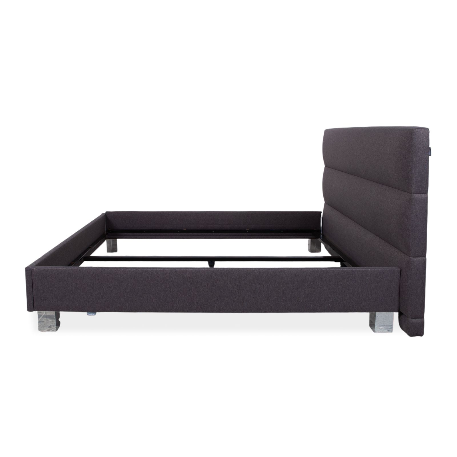 Mobilier Lit rembourré Tempur noir gris chambre photo