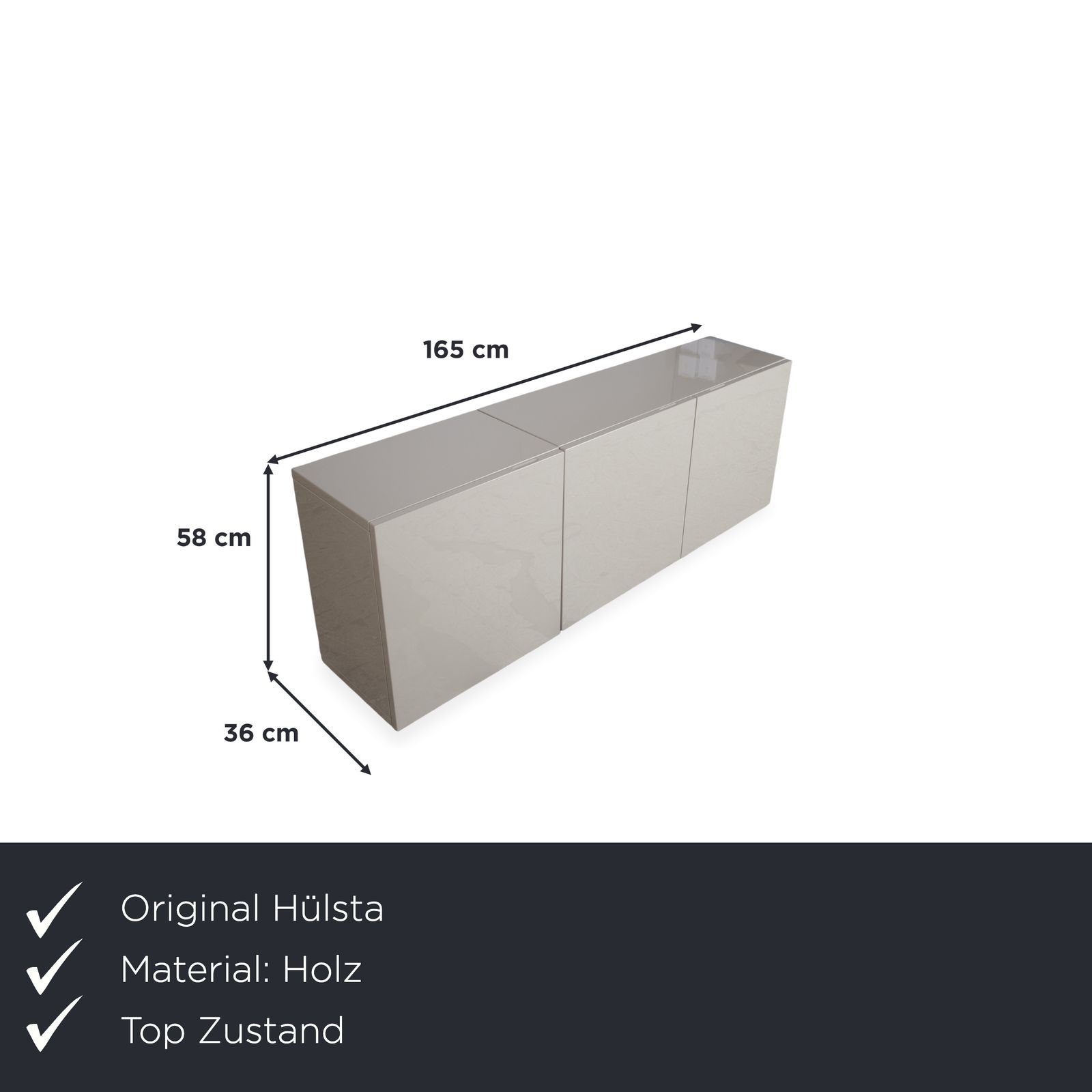 Buffet Hülsta Lilac beige taupe laqué brillant photo furniture