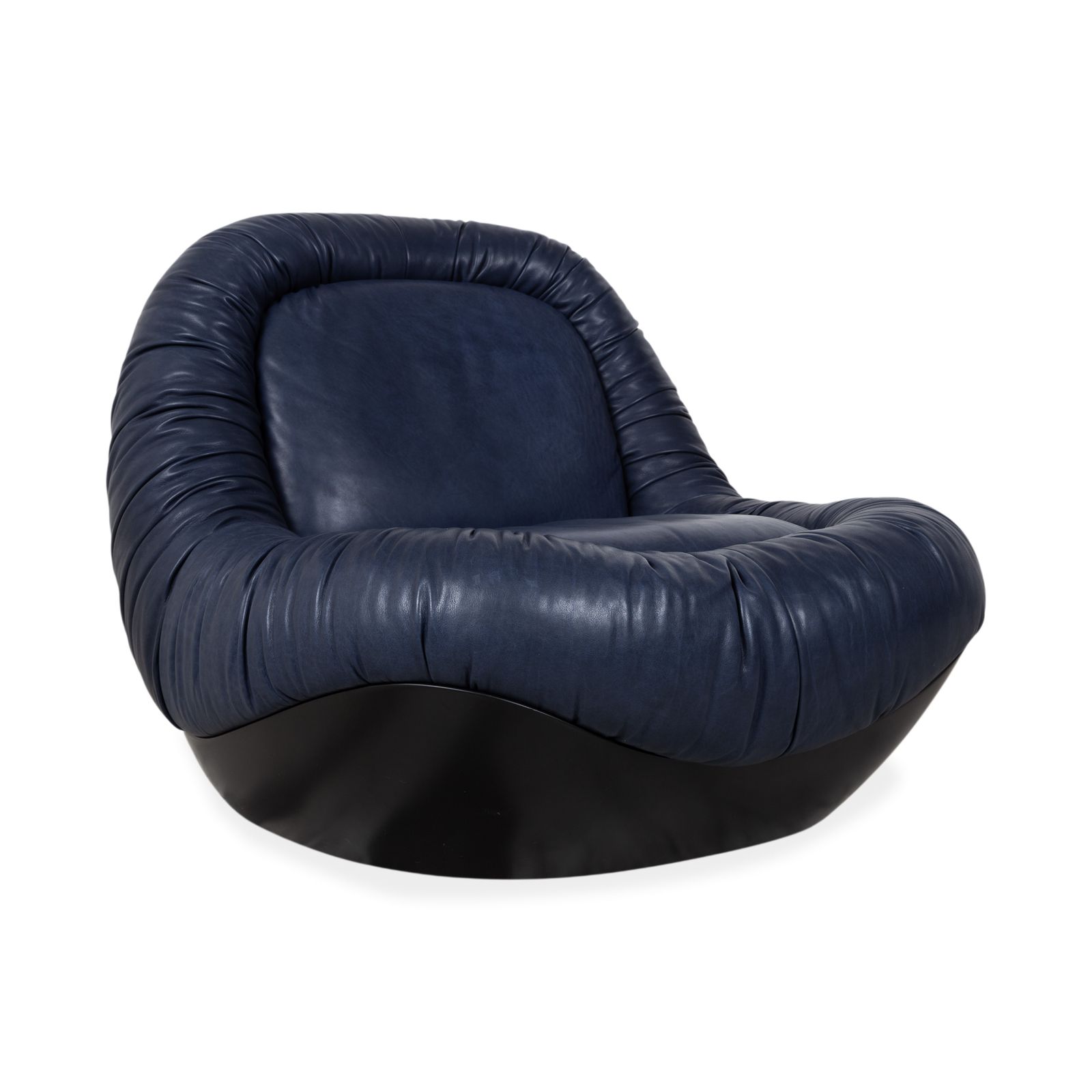 Fauteuil Baxter Barett en cuir bleu