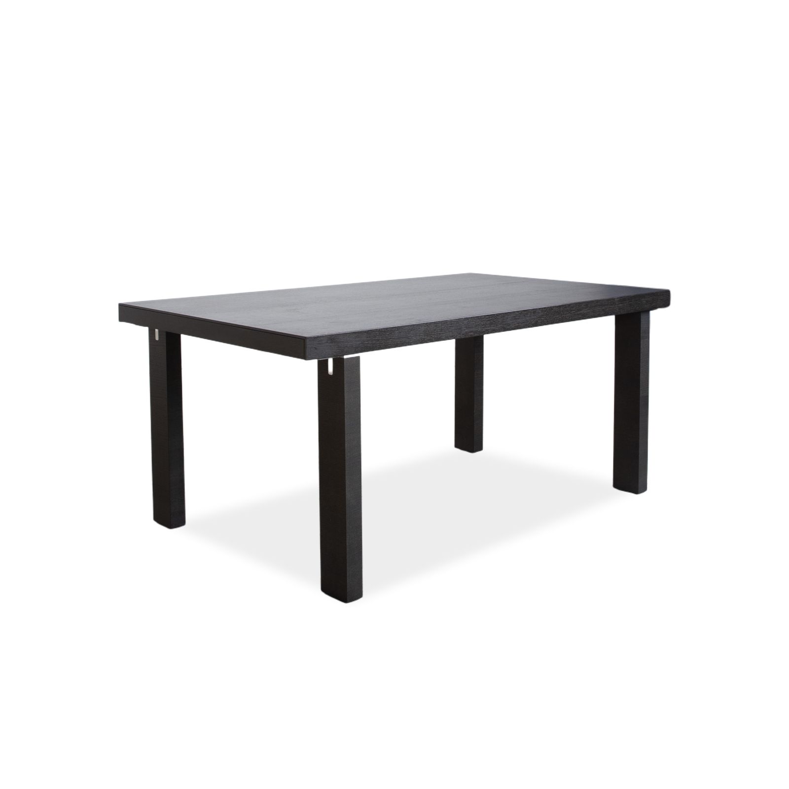 Table à manger Contours en bois, noire, extensible, chêne, 170 x 100 cm photo for sale