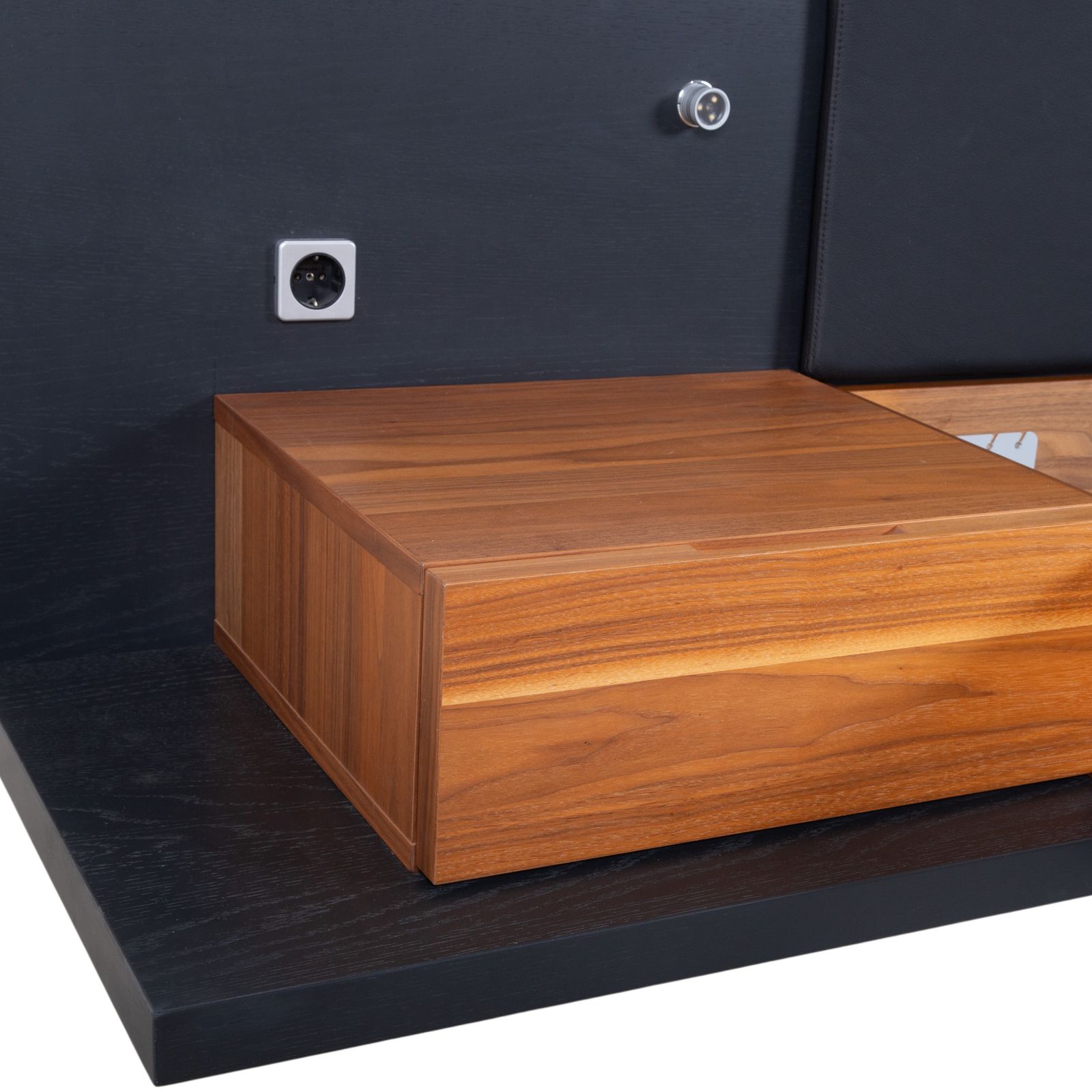 Lit Hülsta Mioletto en bois brun, cuir noir photo 3241.0