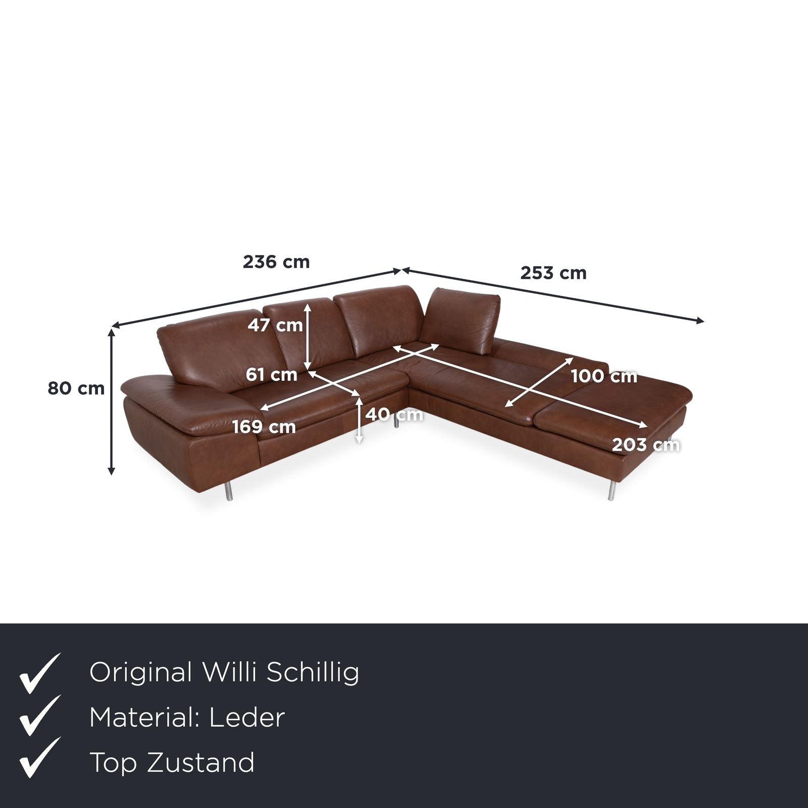 Canapé d'angle Willi Schillig Loop en cuir marron, fonction manuelle photo furniture