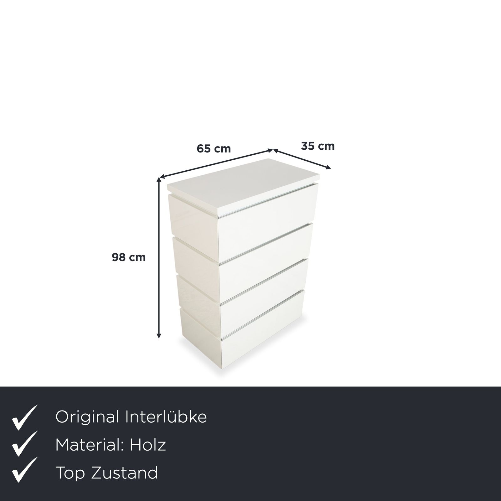 Buffet Interlübke Cube en bois laqué blanc brillant photo furniture