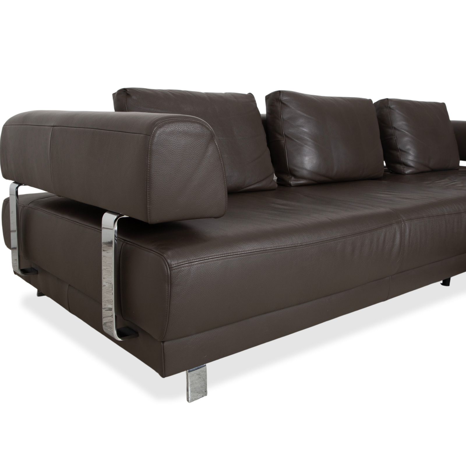 Ewald Schillig Brand Face Leather Corner Sofa Brown Electric Function photo vintage