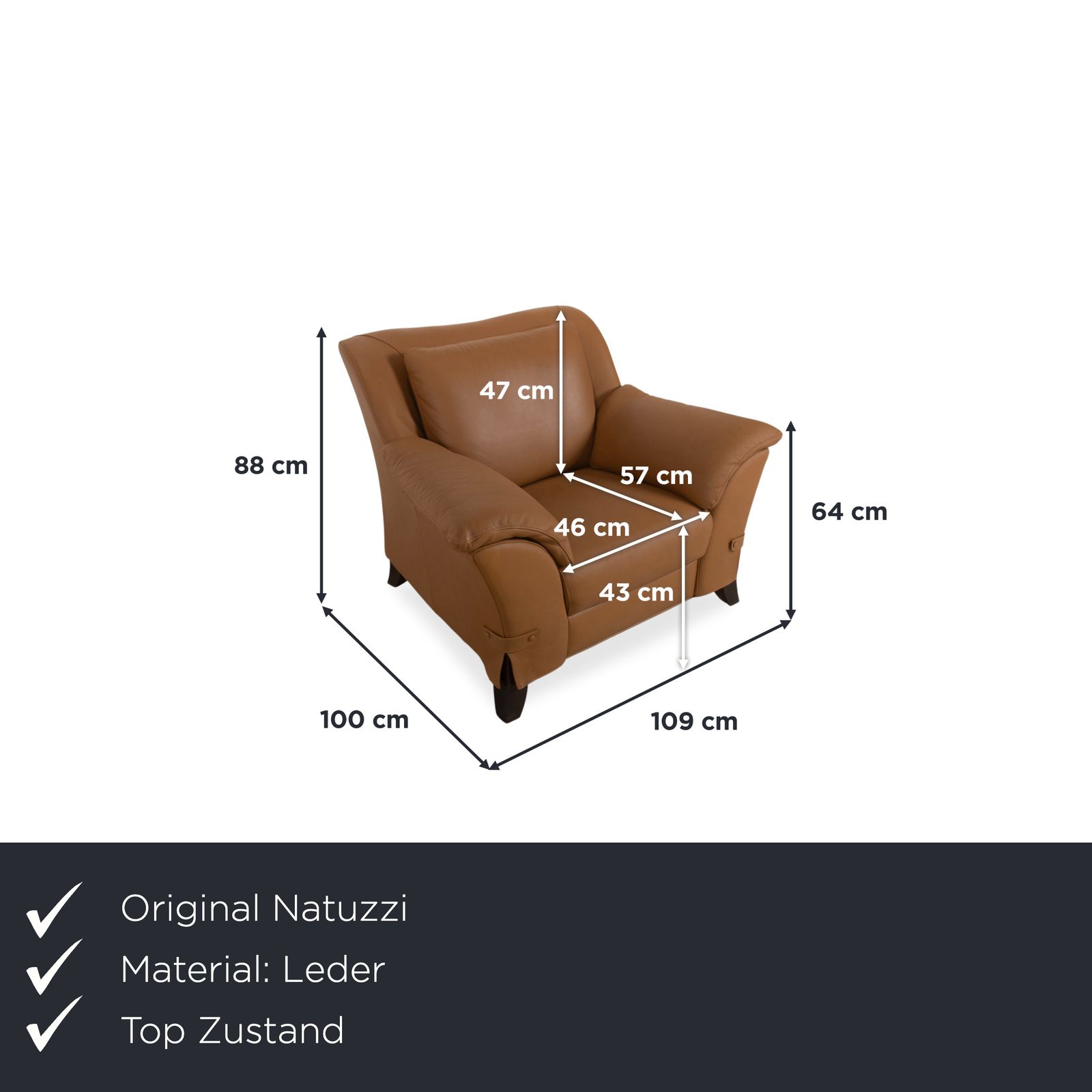 Natuzzi Leren Fauteuil Bruin Cognac photo furniture