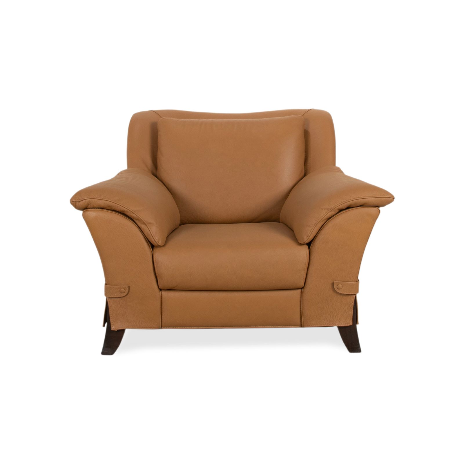 Meubels Natuzzi Leren Fauteuil Bruin Cognac photo