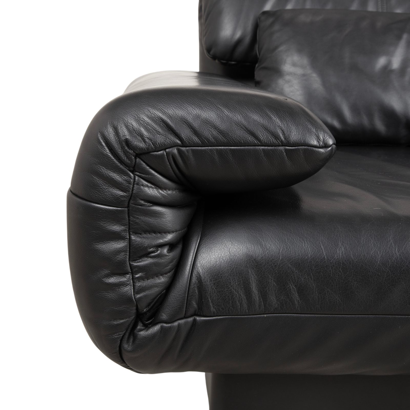 Rolf Benz Plura Leather Two Seater Black Manual Function Sofa photo buy