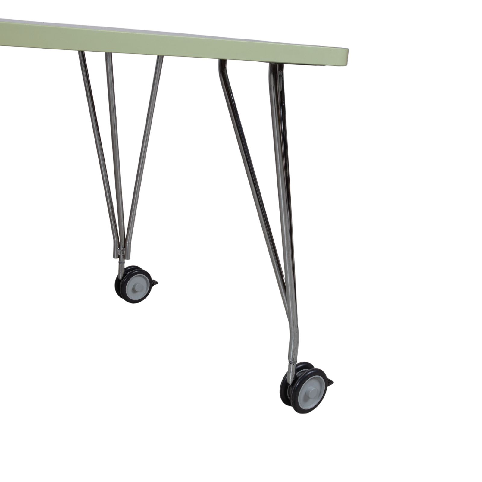 Bureau Kartell Max en bois, blanc, avec roulettes, pour bureau à domicile, 159 x 80 cm photo for sale