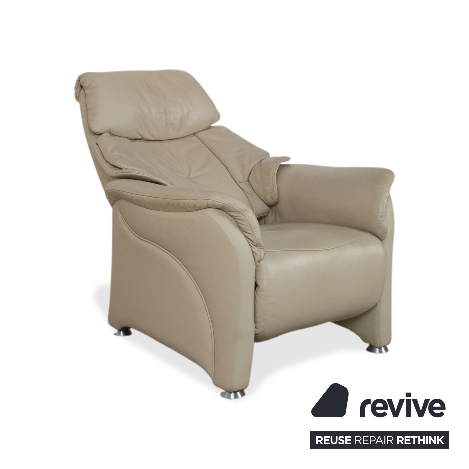 Fauteuil Himolla Cumuly 4215 en cuir beige crème, avec fonction relax manuelle photo Mobilier