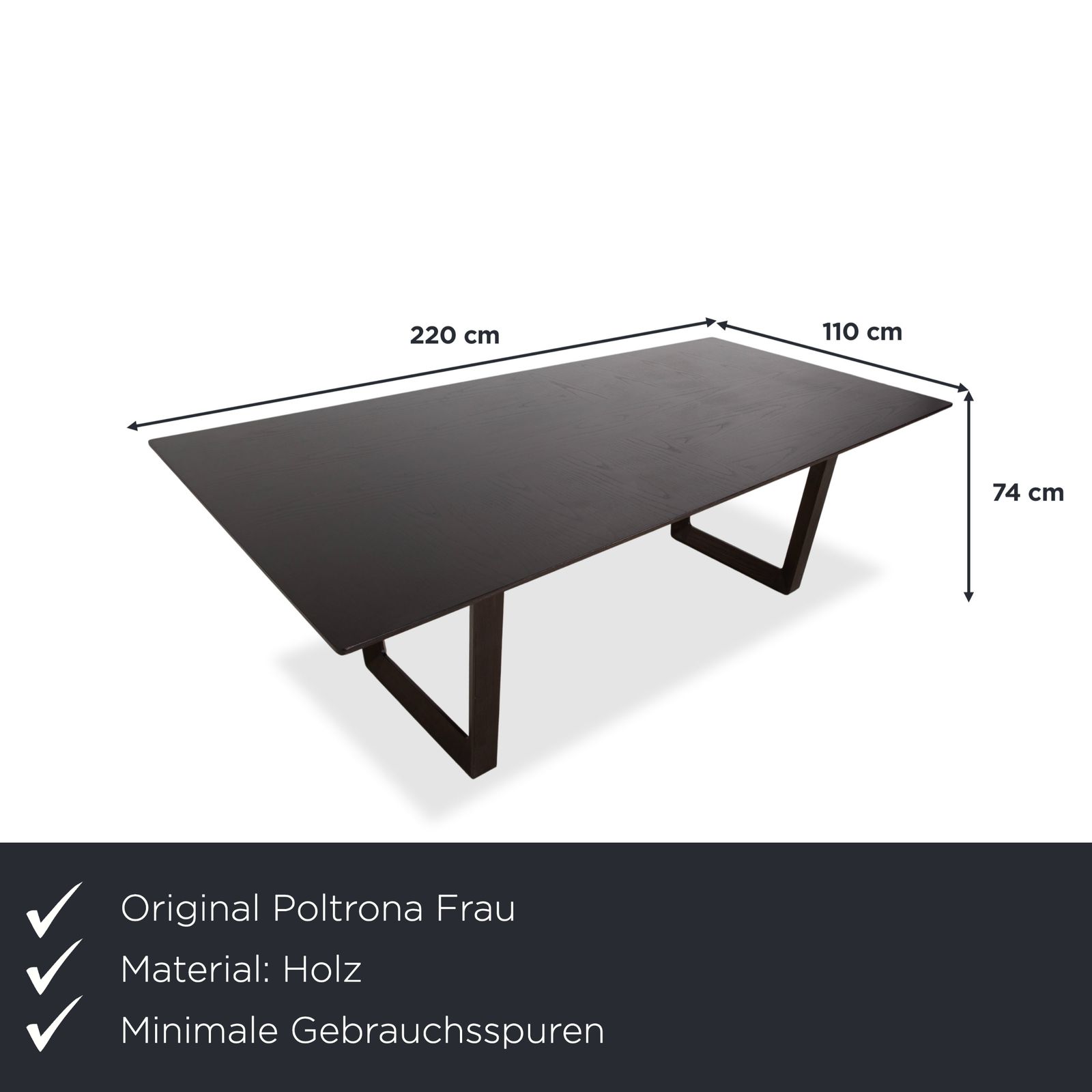 Table à manger Poltrona Frau en bois, brun foncé photo furniture