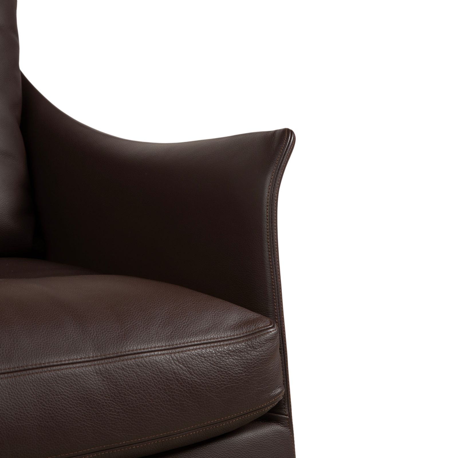 Flexform Boss Leather Armchair Brown Swivel Manual Function photo for sale