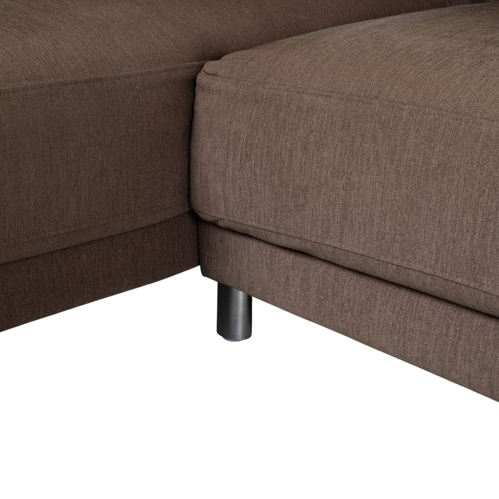 Canapé d'angle Rolf Benz Onda en tissu gris, dossier arrondi, méridienne à gauche photo Mobilier