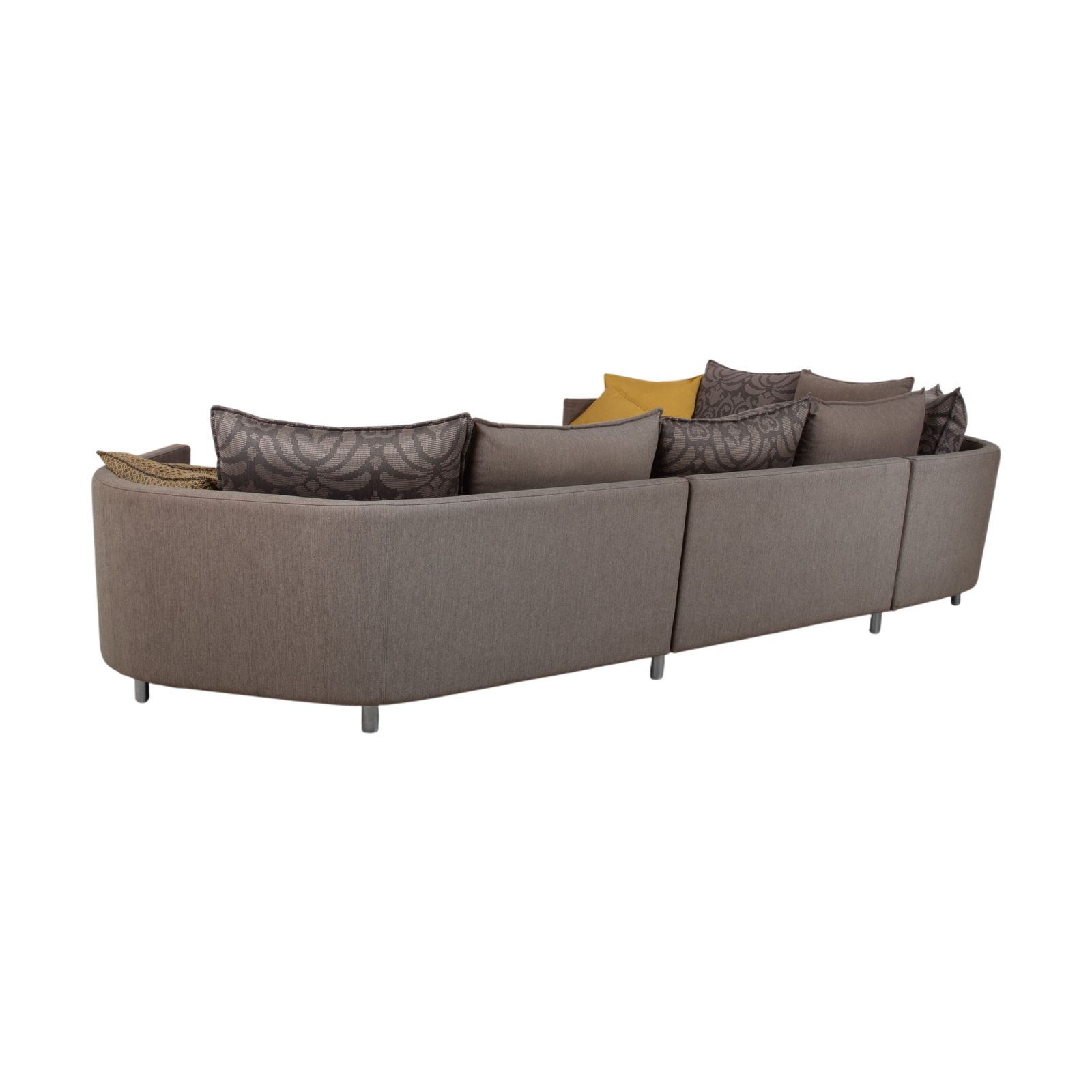 Mobilier Canapé d'angle Rolf Benz Onda en tissu gris, dossier arrondi, méridienne à gauche photo