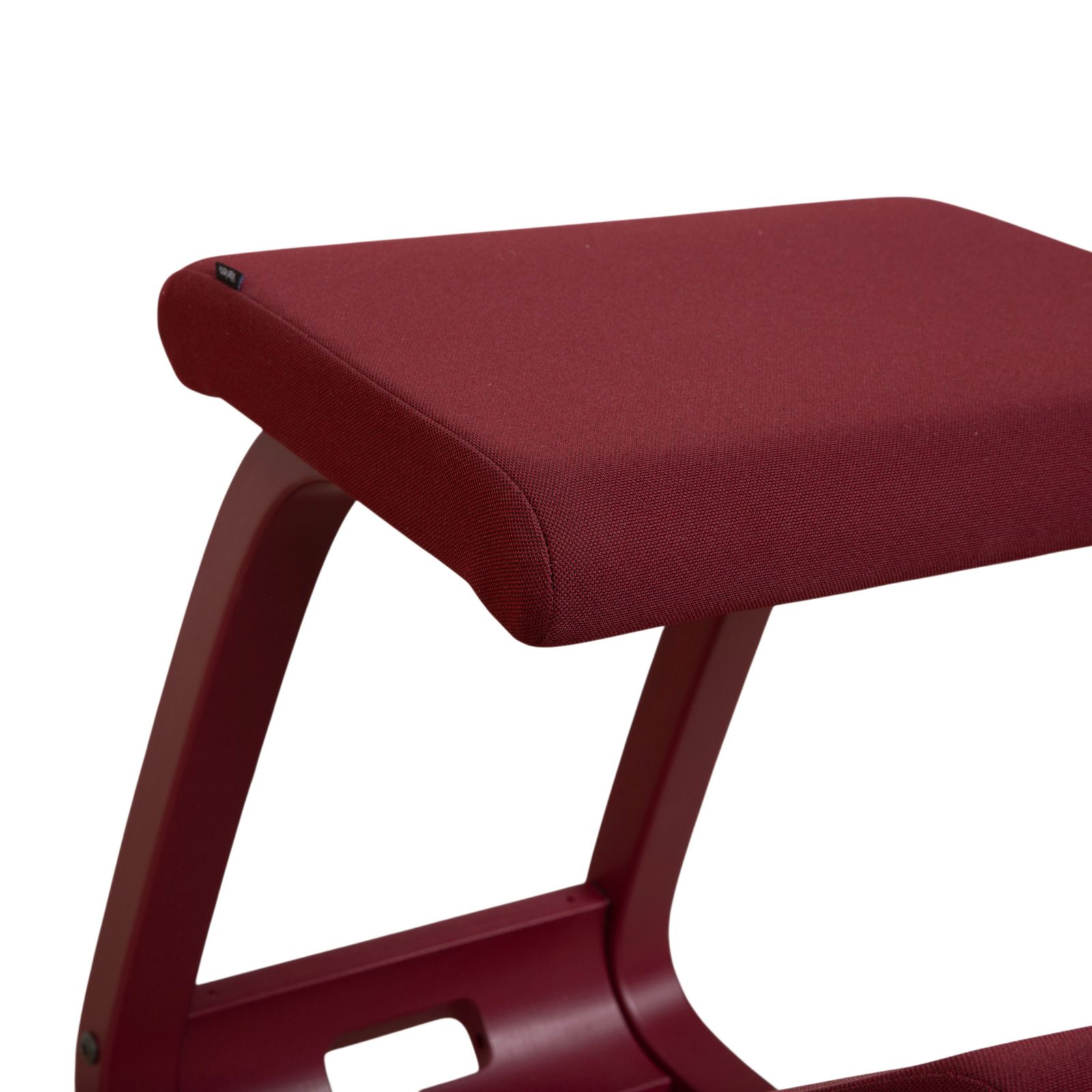 Varier Monochrome Kneeling Chair Wooden Stool Fabric Plum Aubergine photo for sale