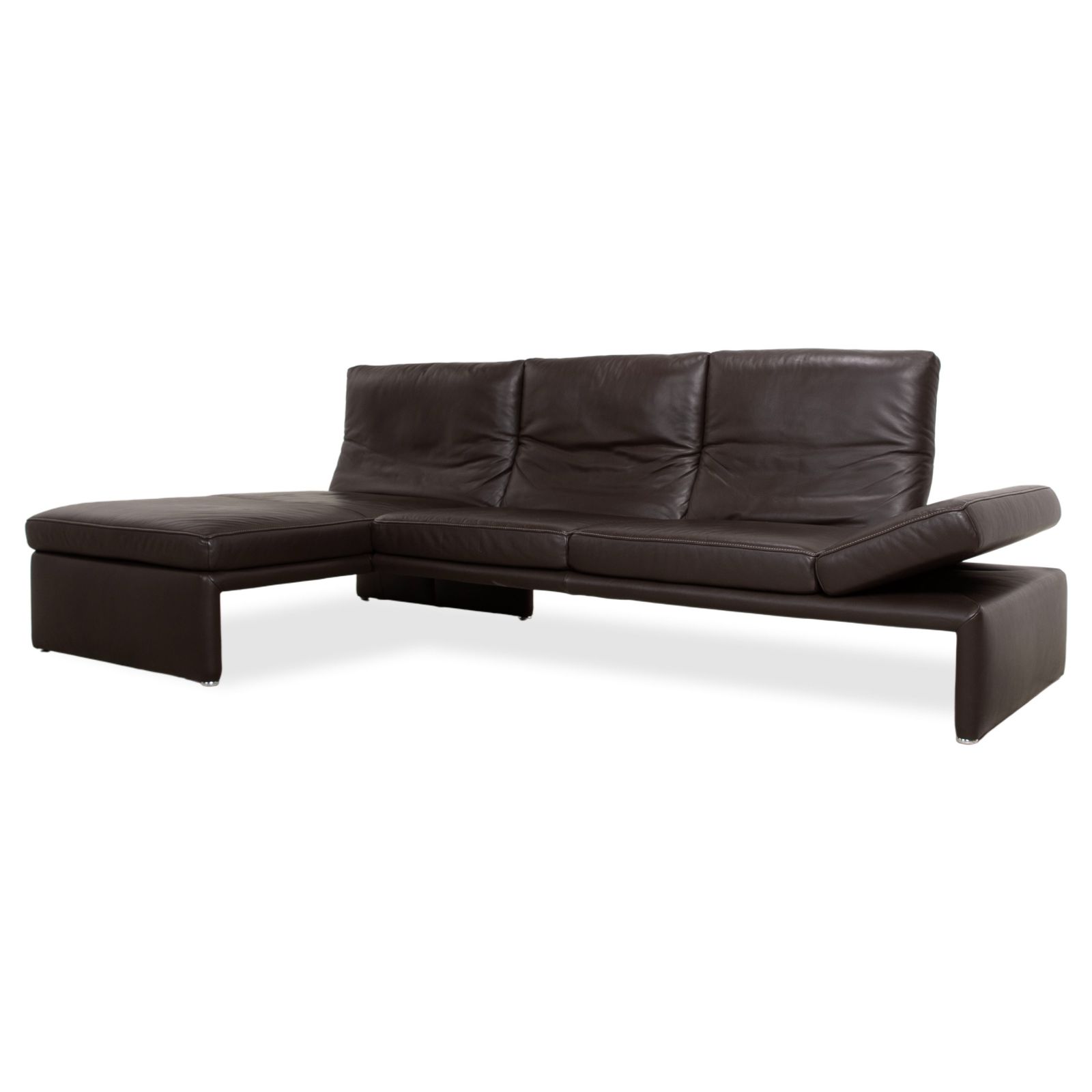 Koinor Raoul Leren Hoekbank Bruin Manuele Functie Chaise Longue Links