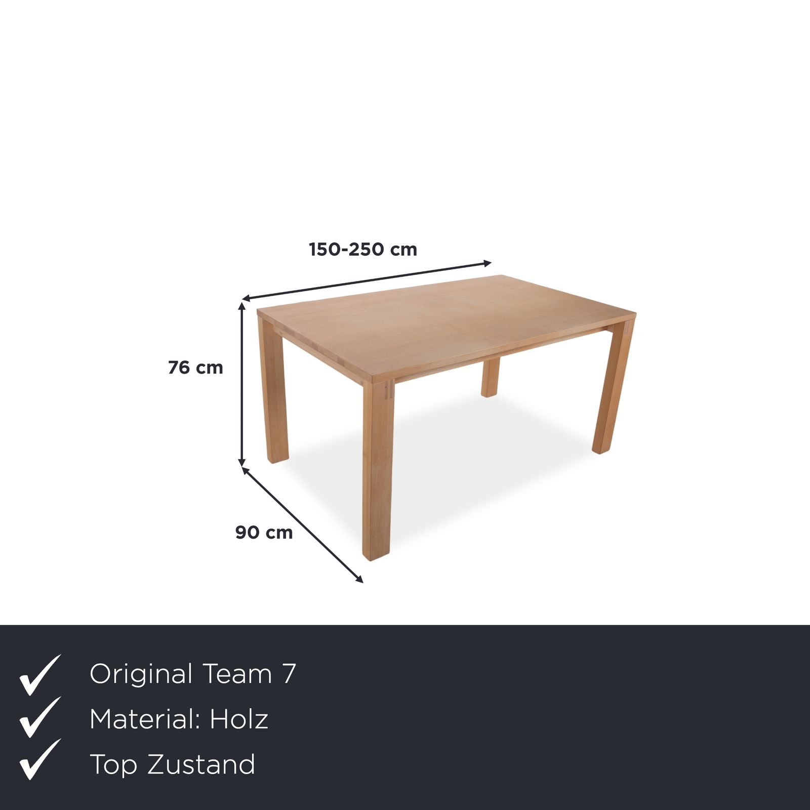 Table à manger extensible Team 7 Magnum en bois brun photo furniture