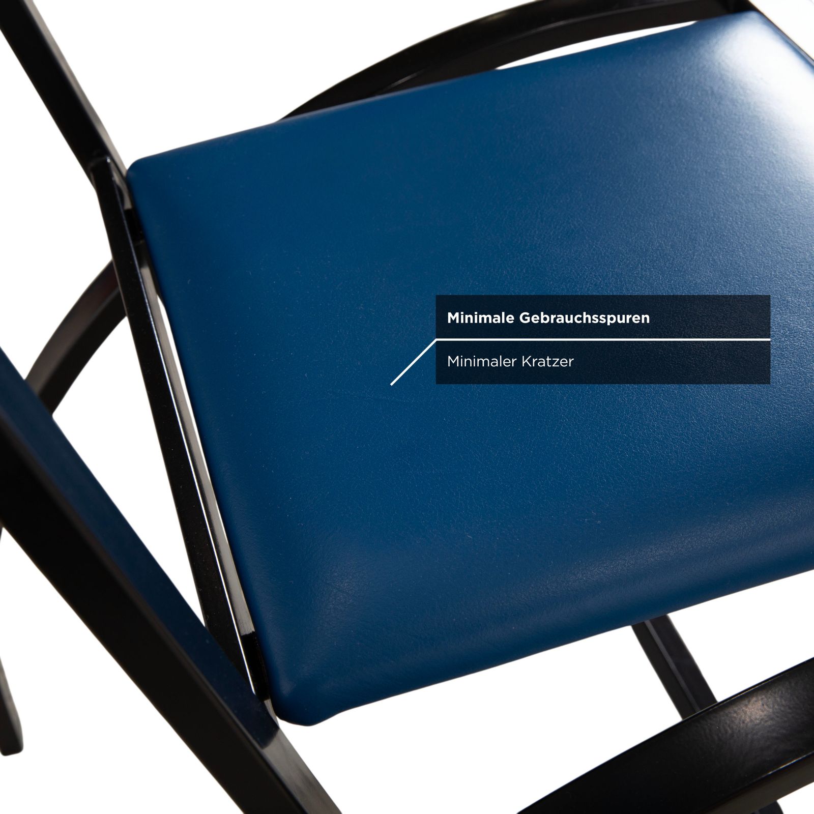 photo for sale Set Of 4 Kff Sinus Leather Chairs, Blue And Red
