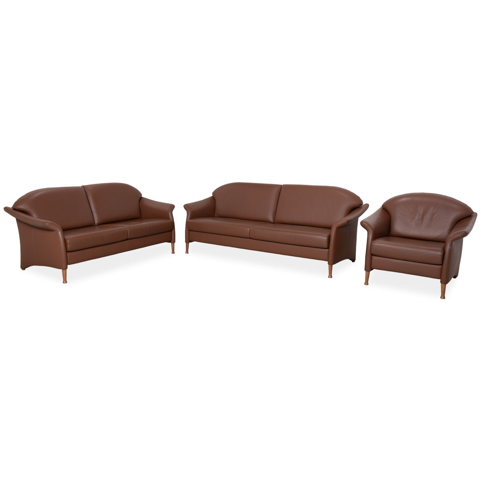 Canapé 3 places en cuir Walter Knoll, brun photo for sale