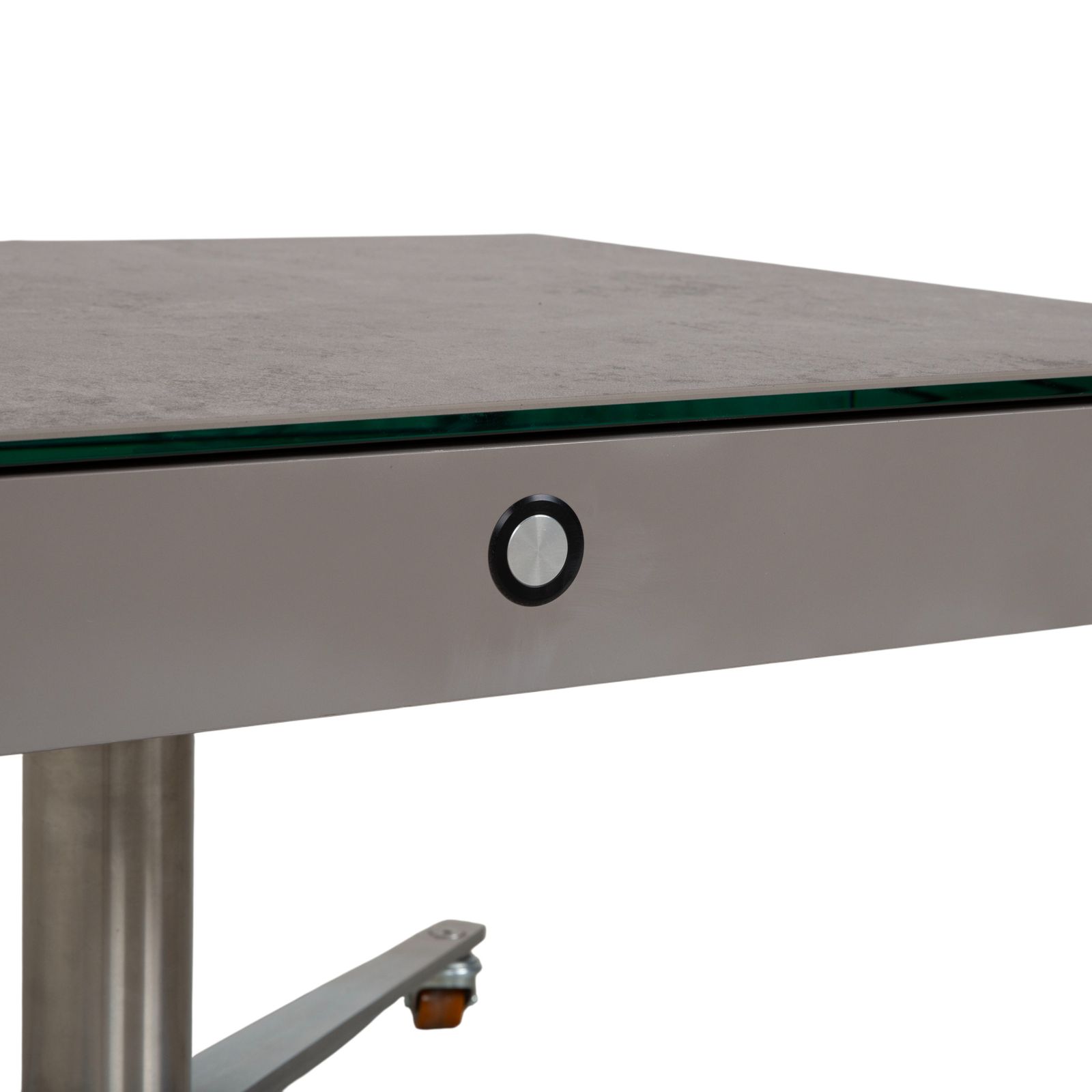 Table basse Ronald Schmitt en verre gris, fonction manuelle photo vinterior