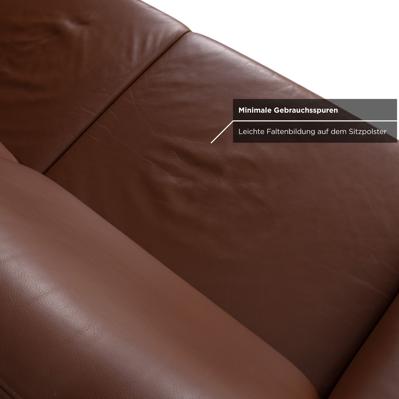 Canapé 2 places Walter Knoll en cuir marron photo vinterior