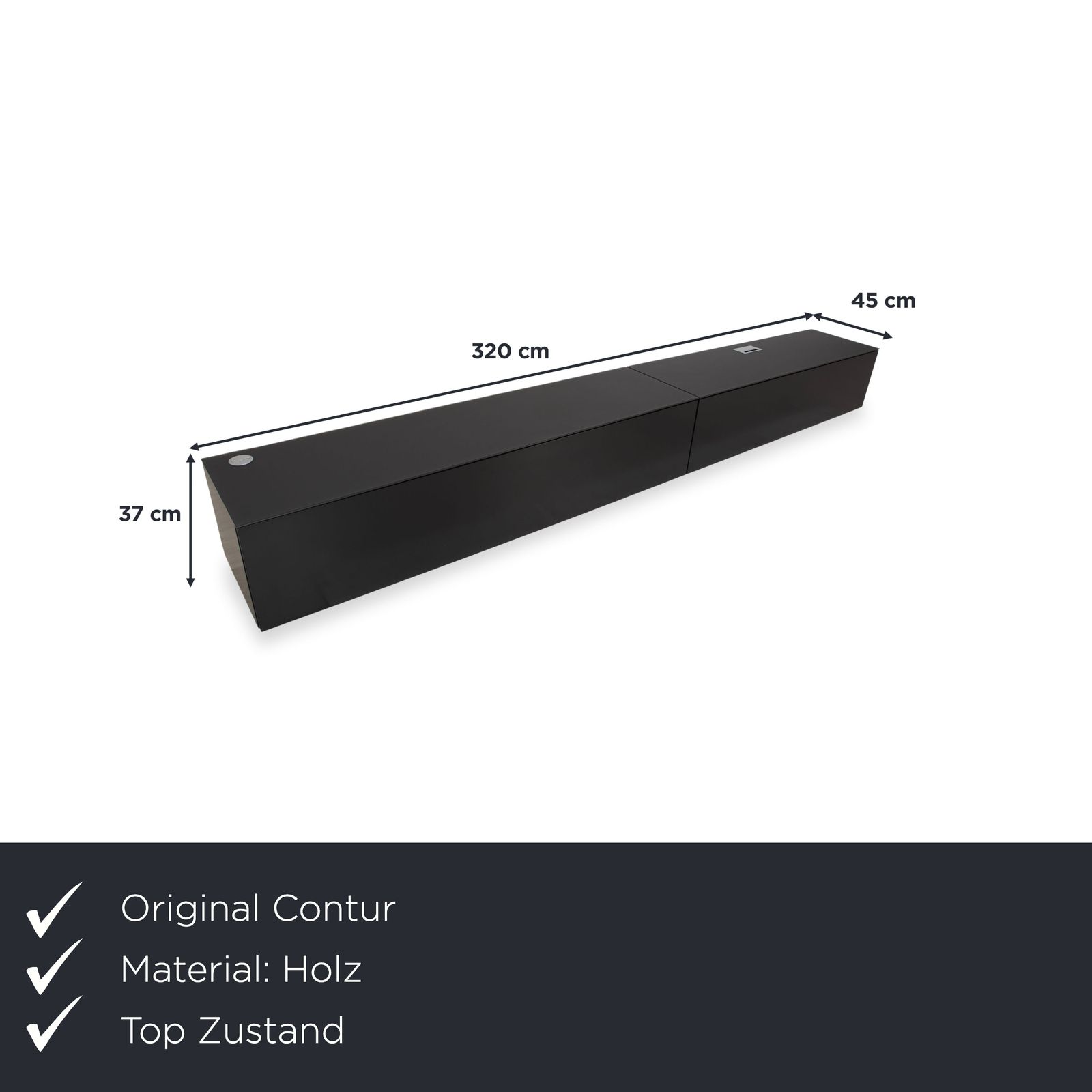 Contur 3900 Wooden Sideboard Black Anthracite Glass photo furniture