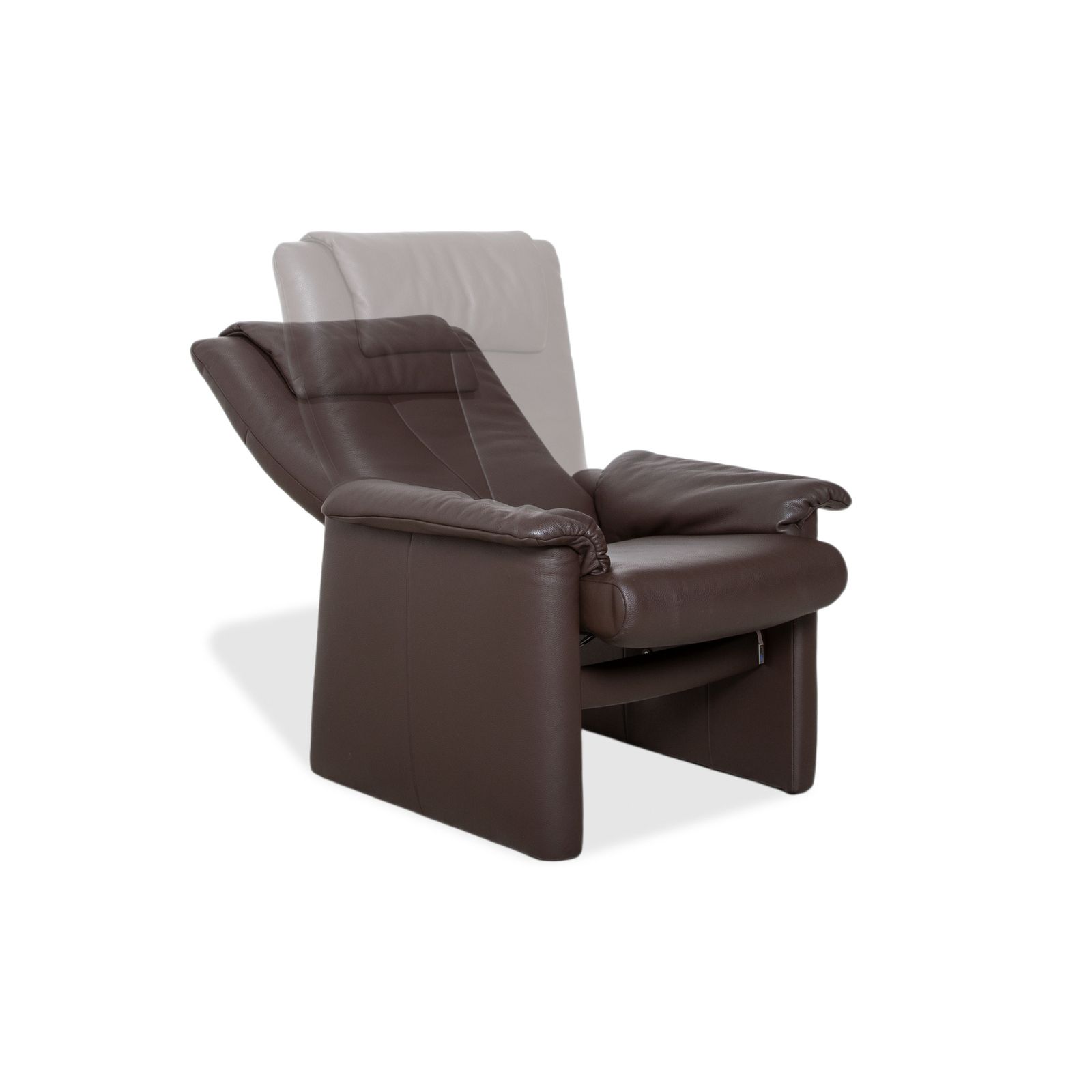 Erpo Milano 2x Leather Two Seater, Armchair &Footstool Brown Coffee Manual Reclining Function photo buy