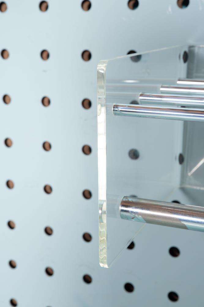 Jaren '70 Buisvormig Plexiglas Kapstok, Vintage Minimalistisch photo furniture