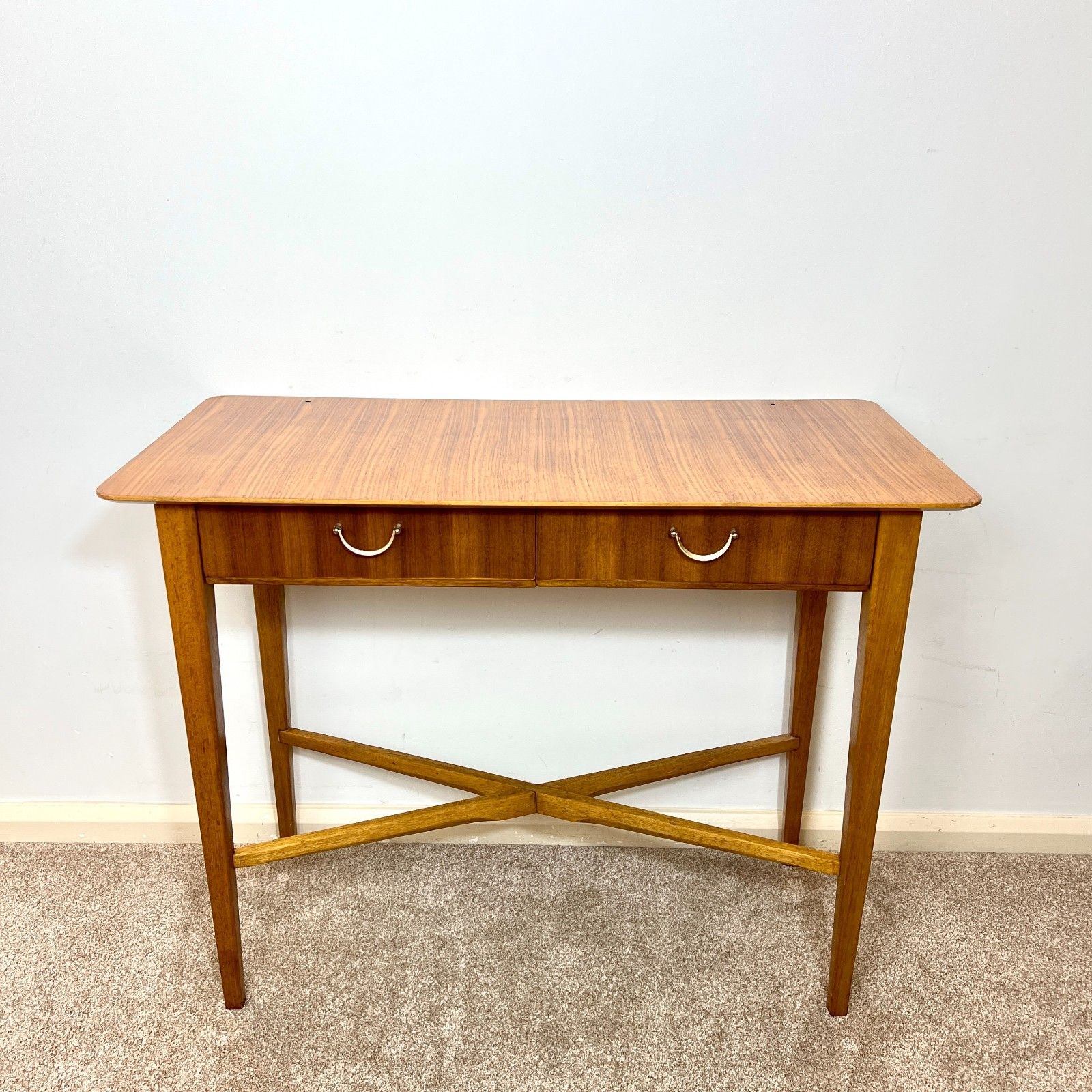 Mid Century Teak Console Table, Desk By Wrighton Furniture 1960s photo furniture