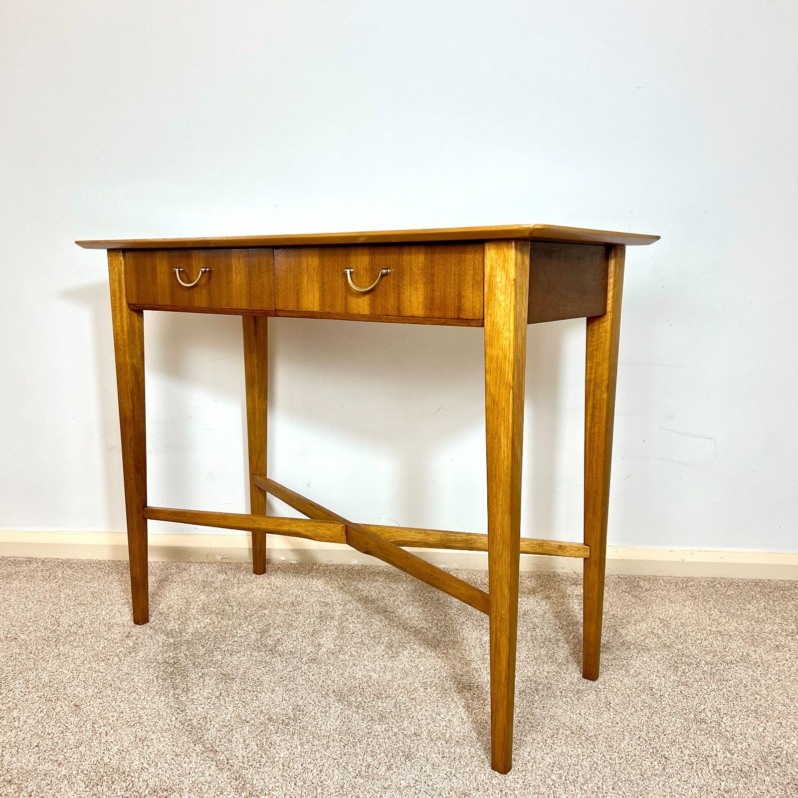 Mid Century Teak Console Table, Desk By Wrighton Furniture 1960s photo 299.0