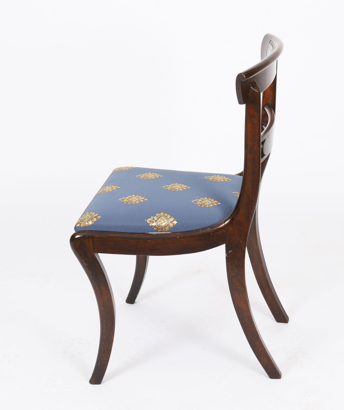 Pair Regency Period Brass Inlaid Bar Back Chairs 19th C  C1820 photo vintage