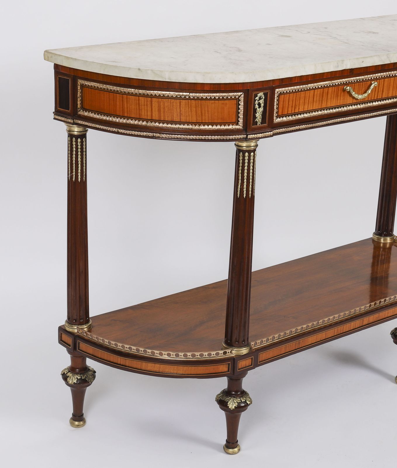 photo vinterior Antique Pair French Ormolu Mounted Carrara Marble Topped Consoles 19th C