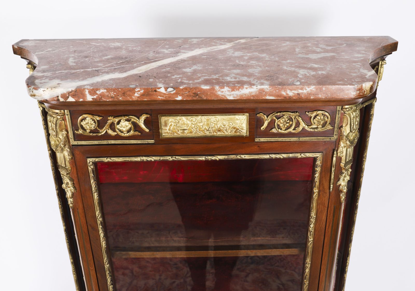French Louis Revival Parquetry Display Cabinet C1870  19th C photo vinterior