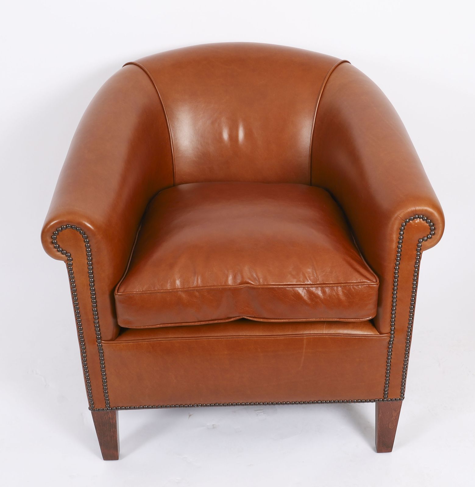 Bespoke Pair English Handmade Amsterdam Leather Arm Chairs Malt photo Furniture