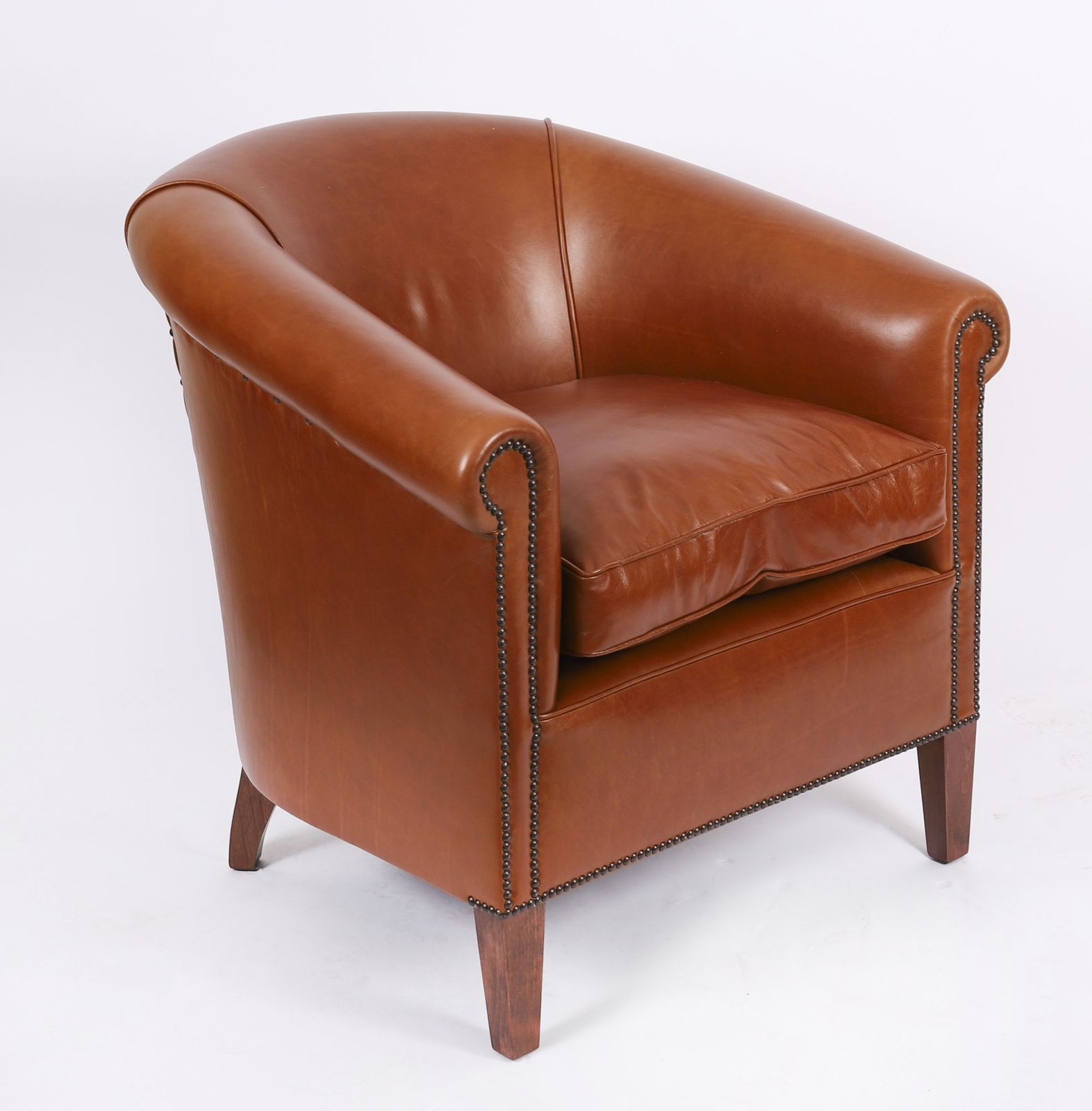 photo furniture Bespoke Pair English Handmade Amsterdam Leather Arm Chairs Malt