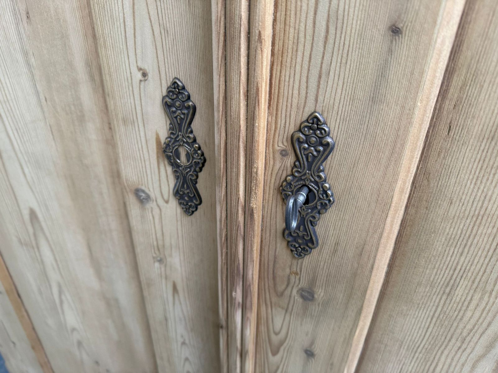 An Original Georgian Pine Shelved Knockdown Wardrobe To Paint/Wax photo buy