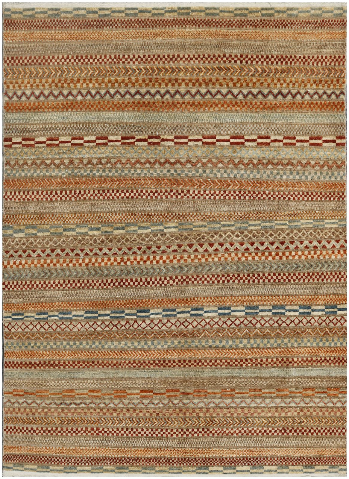 Fine Khorjin Traditional Afghan Geometric Area Rug | Handmade Wool Carpet For Living Room Decor
