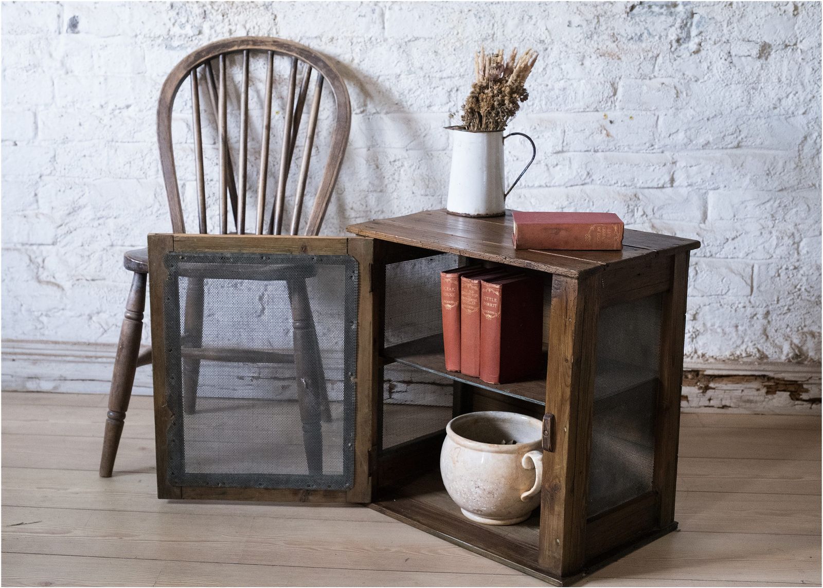 19th Century Pine Food Safe Cupboard (966) photo furniture