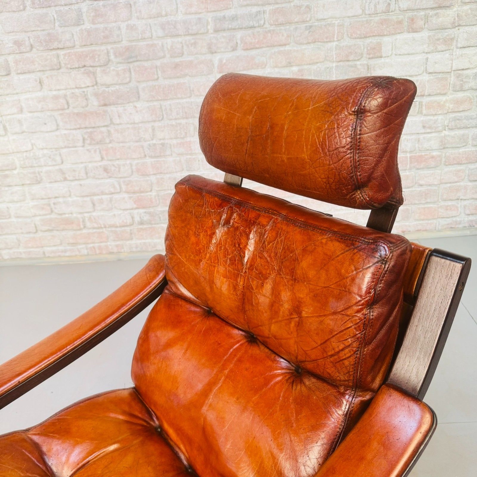 Vintage 1970s Skippers Møbler Danish Bentwood Cantilever Leather Armchair photo 743.0