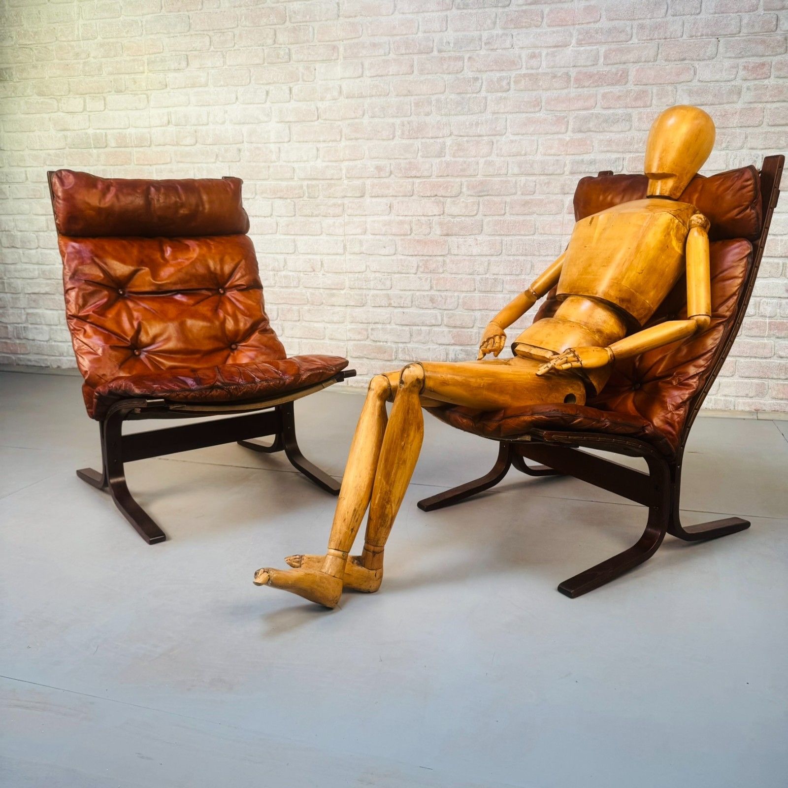 Pair Of 1970s Westnofa Siesta High Back Lounge Chairs By Ingmar Relling photo furniture