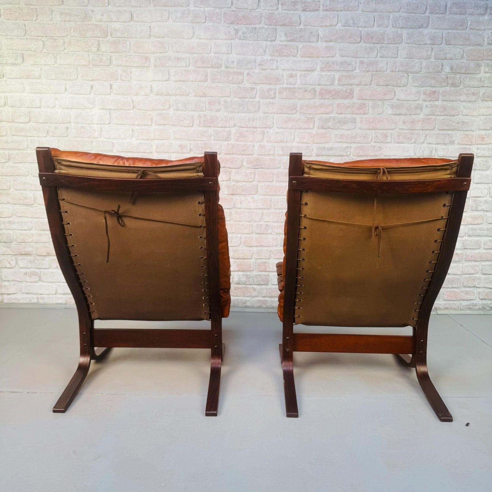 photo for sale Pair Of 1970s Westnofa Siesta High Back Lounge Chairs By Ingmar Relling