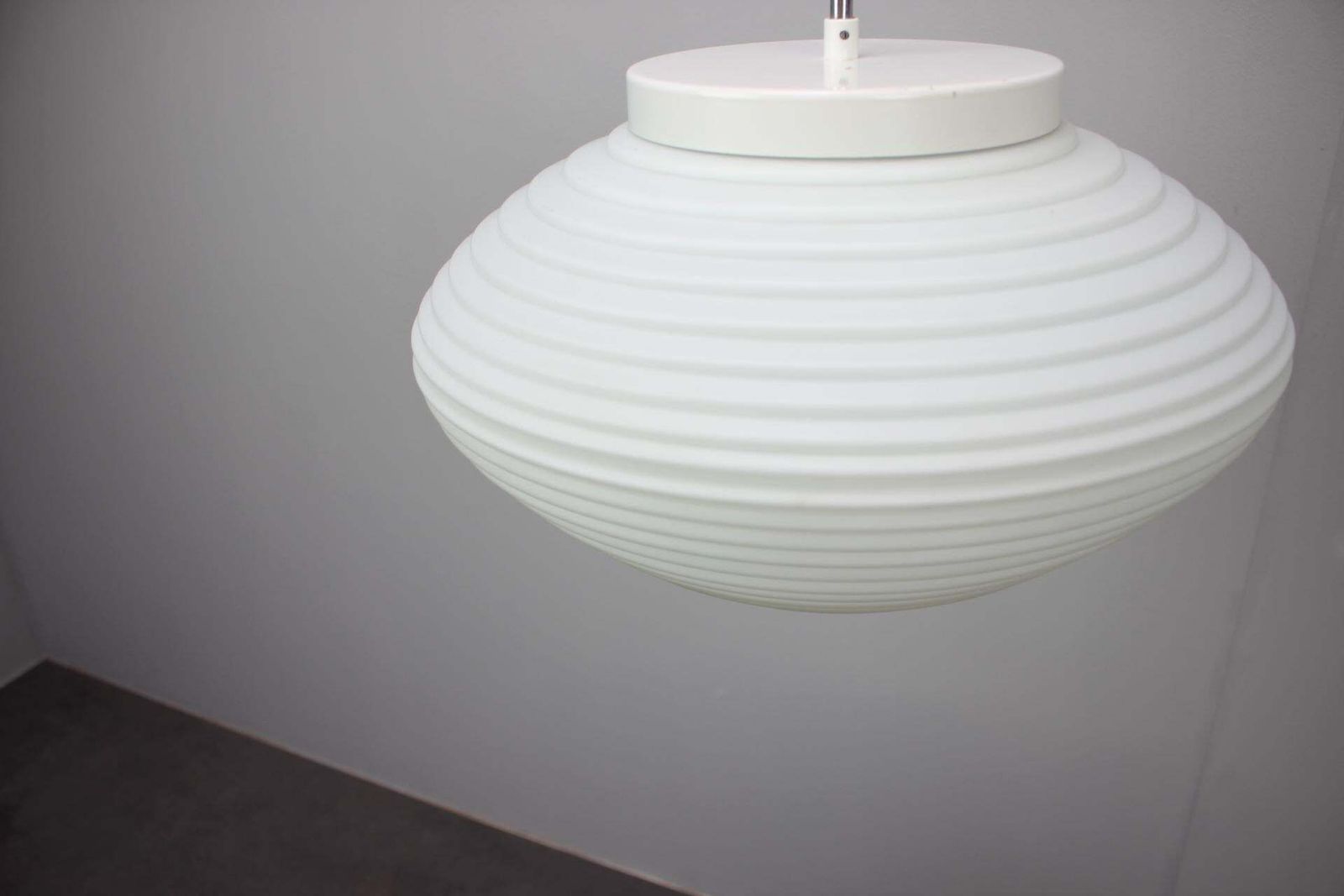 Large 1970s Czechoslovak Napako Opaline Glass Mid Century Pendant Lamp photo Lighting